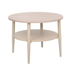 Coffee table LESTER 60x60xH45cm, light wood beige