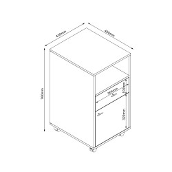 Kummut LESTER 40x48xH76cm
