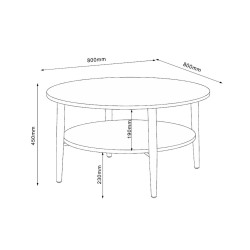 Coffee table LESTER 80x80xH45cm, light wood beige