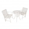Balcony set JASMINE table and 2 chairs, antique white metal