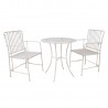 Balcony set JASMINE table and 2 chairs, antique white metal
