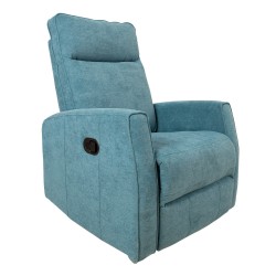 Recliner armchair EDDY rotating and swinging, bluish green