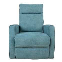 Recliner armchair EDDY rotating and swinging, bluish green
