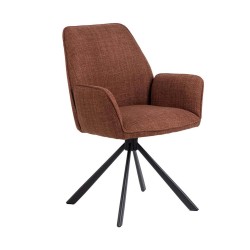 Dining chair GLENDA with armrest, terracotta