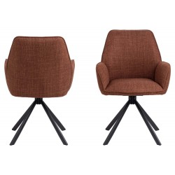 Dining chair GLENDA with armrest, terracotta