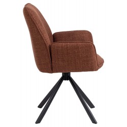 Dining chair GLENDA with armrest, terracotta