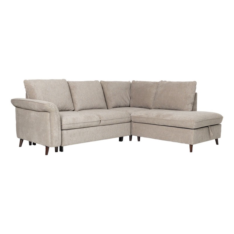 Corner sofa bed LINDY RC, light brown