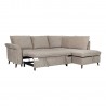 Corner sofa bed LINDY RC, light brown