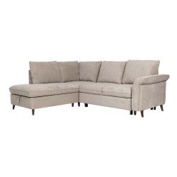 Corner sofa bed LINDY LC, light brown