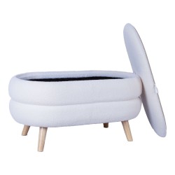 Ottoman  table HANA 87x48,5xH46cm, white, with storage