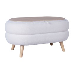 Ottoman  table HANA 87x48,5xH46cm, white, with storage