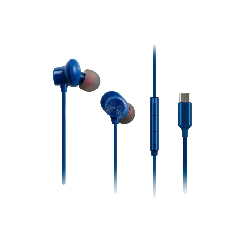 Panasonic RP-TCM225DEA USB-C Wired Earphones, In-Ear with Built-in Mic, Blue Panasonic