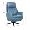 Tugitool DAMIANO elektriline recliner 72x84xH116cm, sinine nahk