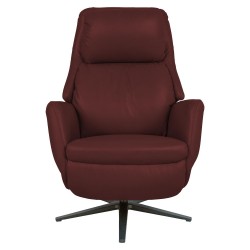 Recline armchair DAMIANO with electric mechanism, dark red leather