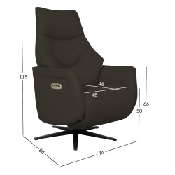 Tugitool DAYANA elektriline recliner 74x84xH115cm, pruun nahk