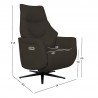 Tugitool DAYANA elektriline recliner 74x84xH115cm, pruun nahk