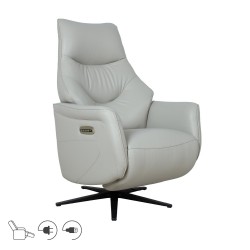 Recline armchair DAYANA with electric mechanism, beige leather