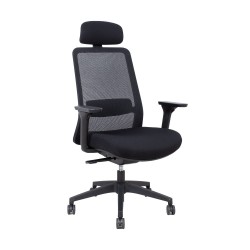 Task chair SANTO black mesh fabric