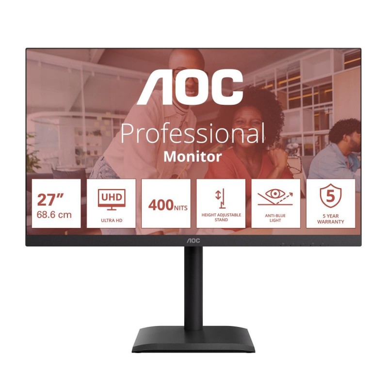 AOC U27E4CV 27 " IPS UHD 16:9 60 Hz 4 ms 3840 x 2160 pixels 400 cd/mu00b2 HDMI ports quantity 2 |