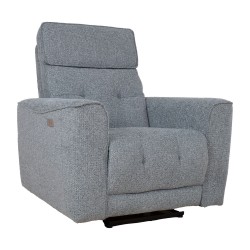 Recliner armchair BOSCO with electric mechanism, bluish grey