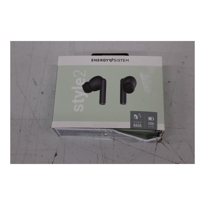 SALE OUT. Energy Sistem Earphones True Wireless Style 2 Graphite (True Wireless Stereo, BT 5.1, Deep Bass, Charging