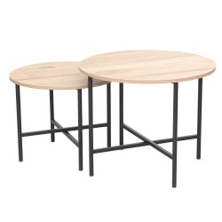 Coffee table HANNES 60x60xH48cm, rustic melamine