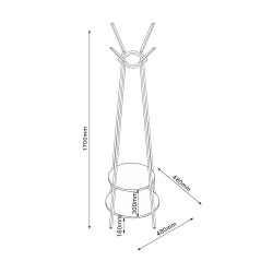 Clothes rack HANNES 48x48xH170cm, rustic melamine