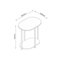 Side table HANNES 52x35xH54cm, rustic melamine
