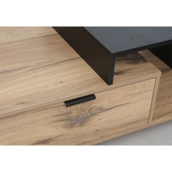 Diivanilaud HANNES 90x50xH40cm, rustik   must melamiin