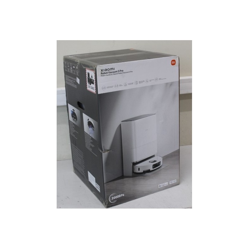 SALE OUT. Xiaomi Robot Vacuum 5 Pro EU Xiaomi Robot Vacuum 5 Pro EU Wet&Dry 5200 mAh 20000 Pa White DAMAGED