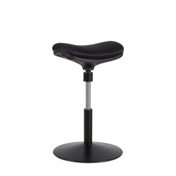 Saddle stool DALLAS 40x34xH51-67cm, upholstered seat, cover material: polyester mesh fabric, color: black