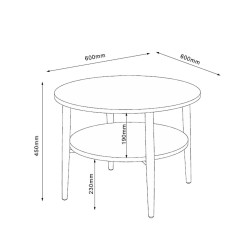 Coffee table LESTER 60x60xH45cm, light wood beige