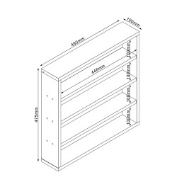 Shelf LESTER 48x10xH47,5cm, light melamine