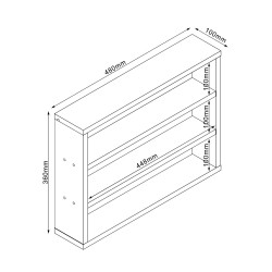 Shelf LESTER 48x10xH36cm, white melamine