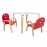 Kids set HAPPY table, 2 chairs, white red