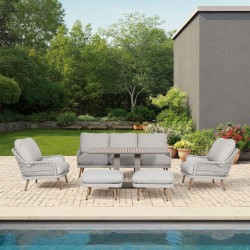 Garden furniture set MARENDA 6-parts, grey beige