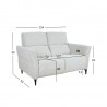 Recliner sofa MIAMI 2-seater with electric mechanism, light beige