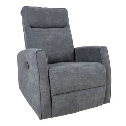 Recliner armchair EDDY rotating and swinging, grey