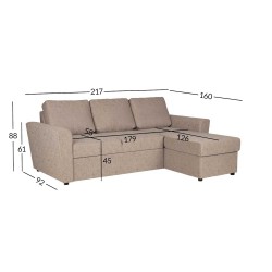 Corner sofa bed INGA beige