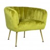 Кресло TUCKER 78x71xH69см, материал покрытия  бархат, цвет  светло-зелёный, ножки  нержавеющая сталь золотого цвета