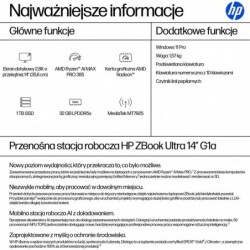 HP ZBook Ultra 14 G1a Ryzen AI Max PRO 390 14.0" 2.8K Touch OLED IPS 400nits BV LBL 32GB LPDDR5x-8533 SSD1TB Radeon