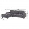Угловой диван KENDRA левый угол 268x89 165xH84см, материал покрытия  ткань, цвет  тёмно-серый