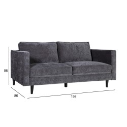 Sofa SPENCER 3-seater, dark grey