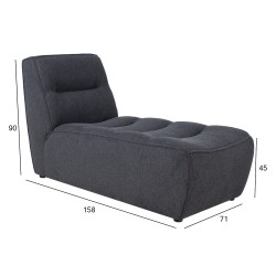 Modular sofa FREDDY long part, dark grey
