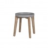 Side table SANDSTONE D51xH45cm, brownish polystone, wooden legs