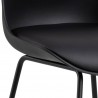 Барный стул TINA, 43x49xH94см, пластик черный, подушка  черный полиуретан, подставка для ног  порошковое покрытие черног