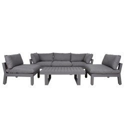 Set FLUFFY table sofa and 2 chairs (13793+2x13792+3x13791) dark grey