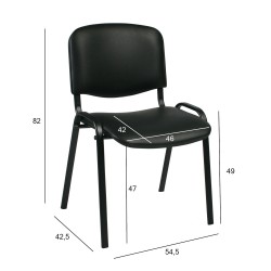 Guest chair ISO black imitation leather black