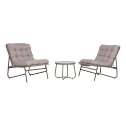 Garden furniture set JIVE table and 2 chairs, taupe