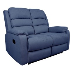 Recliner sofa MANUEL 2-seater, dark blue